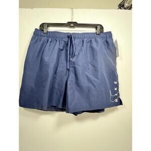 NWT Nike Men’s 5” Swim Trunks Swoosh Design Navy NESSC601-440 Sz XXL